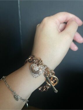 Rose gold juicy couture statement chunky charm bracelet 8 inch